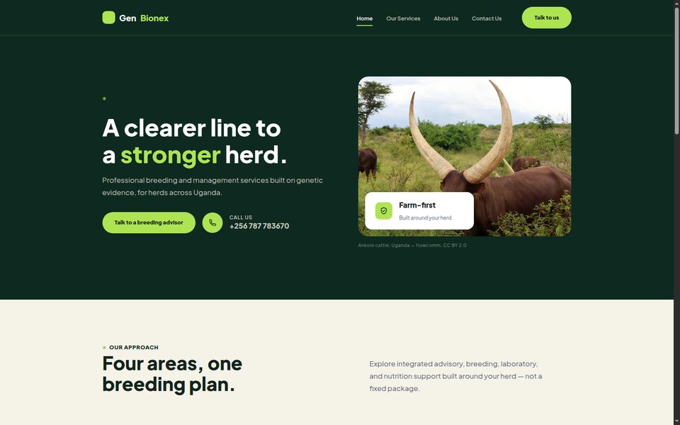 GenBionex Consulting website homepage