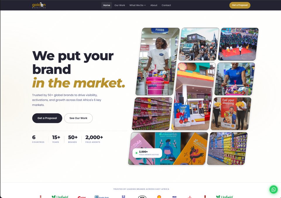 Golden Marketing website homepage
