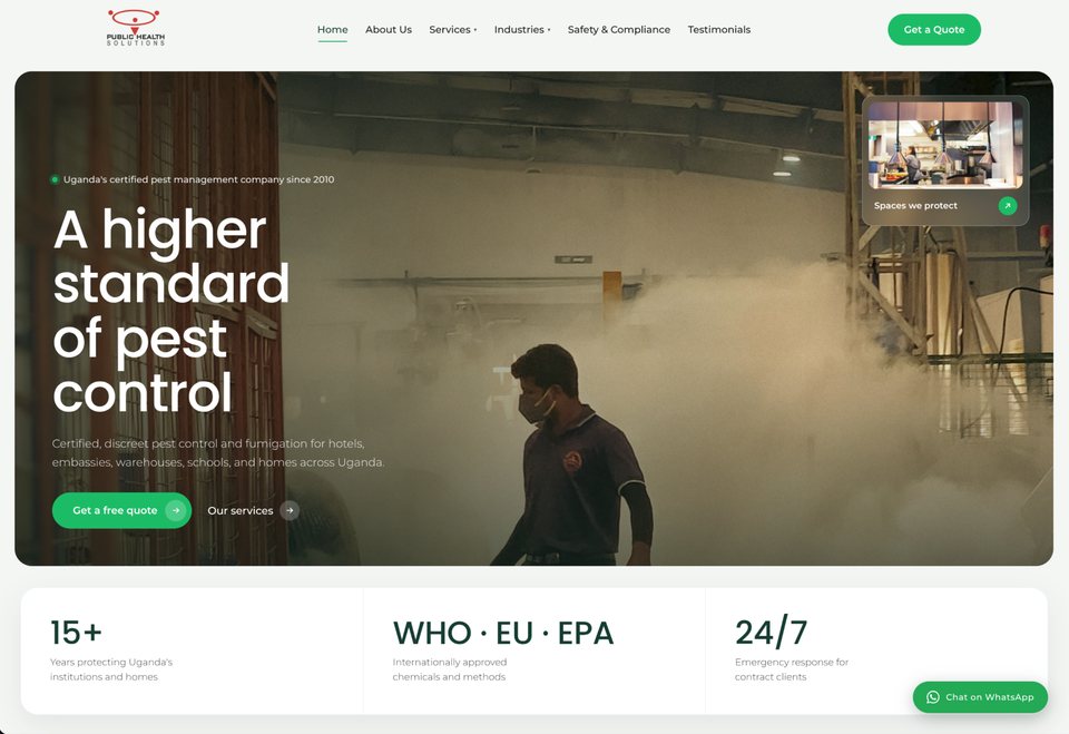 Public Health Solutions website homepage